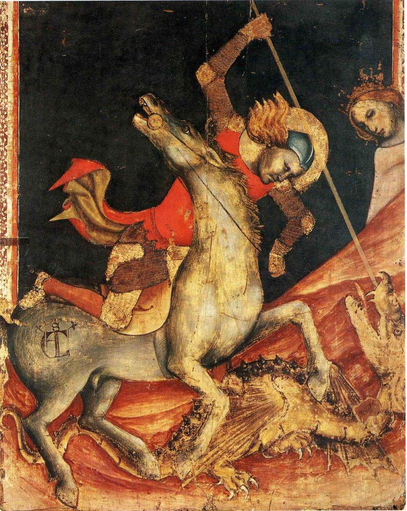 St-Georges et le dragon - Tempera sur bois