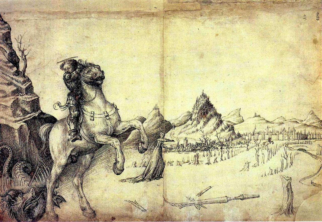 St-Georges et le dragon, dessin