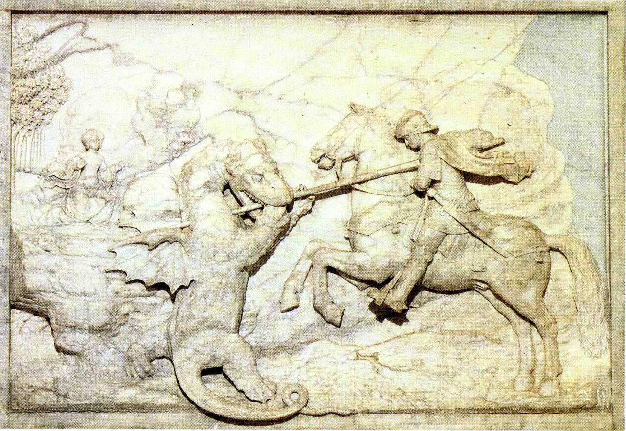 St-Georges combattant le dragon, Marbre